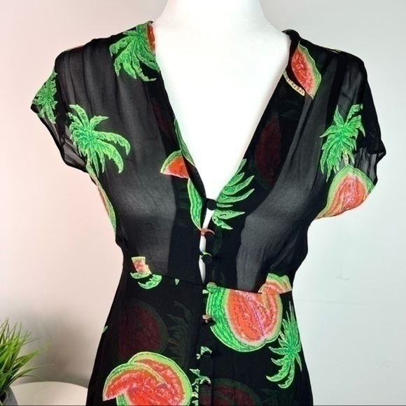 Reformation Womens Button Front Hydrangea Midi Dress size XS - Picture 5 of 16